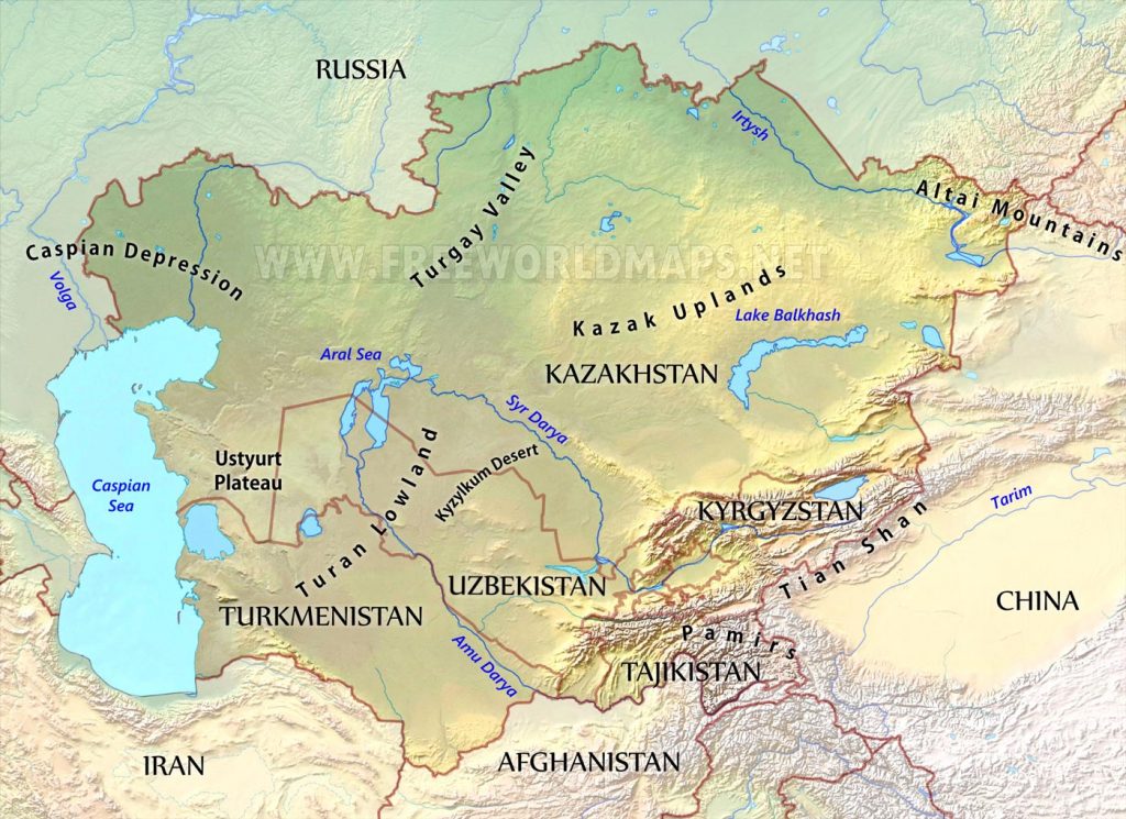 centralasia-physical-реки центральной азии